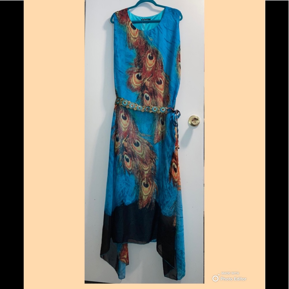 Wantdo Peacock Style dress with belt